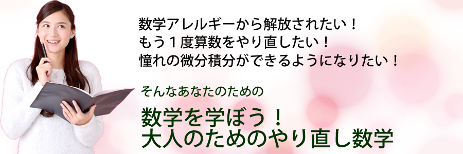 趣味の数学 大人のためのやり直し算数 数学講座 公式 大人のための算数 数学教室 大人塾 東京都新宿区 社会人 大学生向け